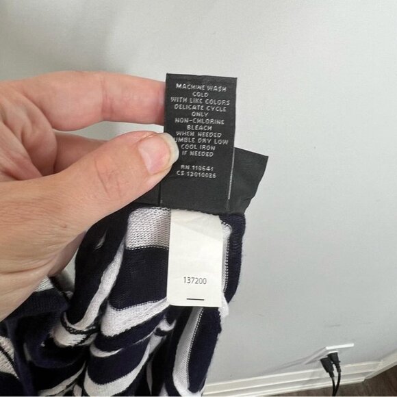 Lane Bryant Womens Size 18/20 Blue White Knit Short Sleeve Top Lightweight Crop - Picture 7 of 8